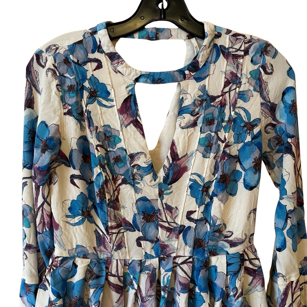 free people // floral cutout bell sleeve minidress - Picture 3 of 10